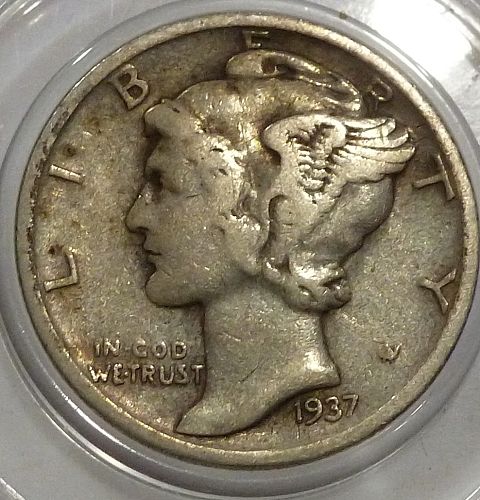1937-S FINE Mercury Dime   ( 12418 )