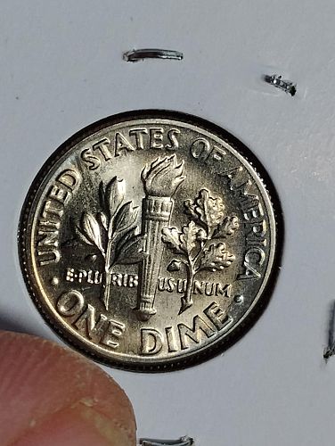 1975-D ROOSEVELT DIME  MS-67 , FT , TONED