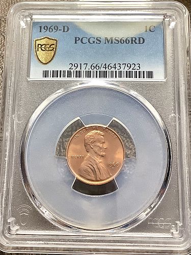 1969-D Lincoln Memorial Cent PCGS MS66 RED Looks Finer - Big Jump in 67