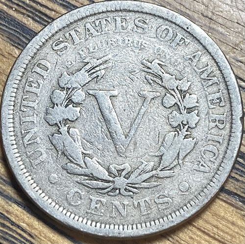 1891 &ldquo;V&rdquo; nickel in VERY GOOD condition