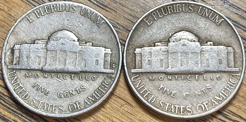 1949 D/P Jefferson nickels in a 2 coin lot