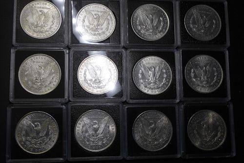 12 Coin Morgan Silver Dollar set from 1879 to 1921