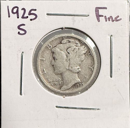 1925-S Mercury Head Dime, Circ. (13643)