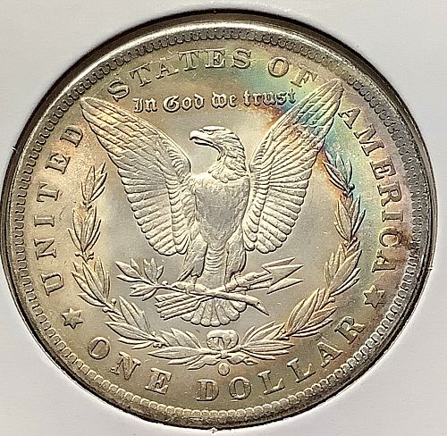 1884-O Morgan Silver Dollar Choice BU - Colorful Rainbow Toned Coin *COLOR*