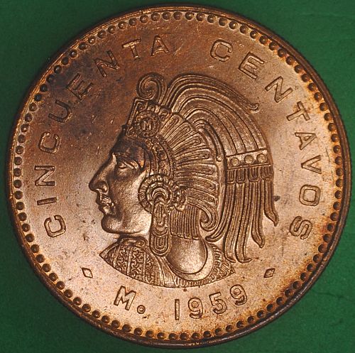 1959 Mexico 50 Centavos UNC #2