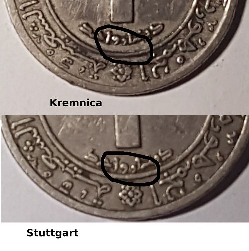 Lot 2 Coin Algeria 1 dinar 1972 Kremnica and Stuttgart mint