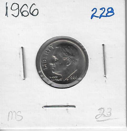 1966 Roosevelt Dime - 228