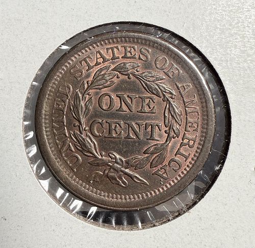 1853 Large Cent, MS60+RB, (13879)