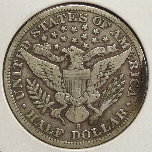 1905-S Barber Half Dollar, Fine+, Original     0220-31
