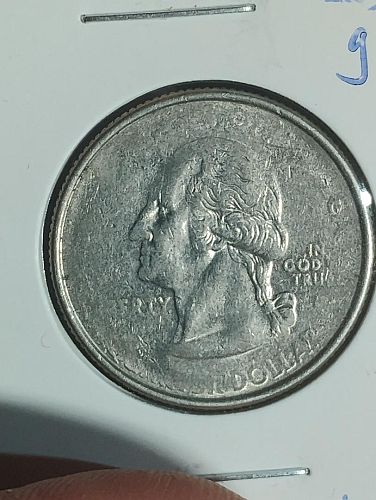 2001-P WASHINGTON QUARTER VERMONT MASSIVE STRUCK THROUGH GREASE OBVERSE, DIE CHIP REV