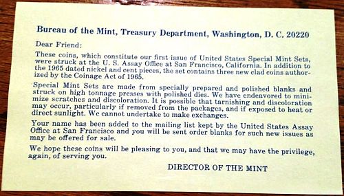 1965 Special Mint Set - Uncirculated - Original Packaging - 005