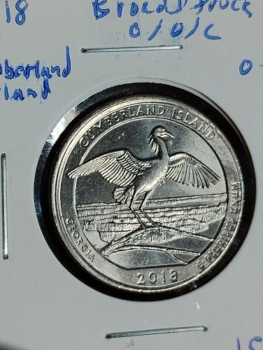 2018-P CUMBERLAND ISLAND BROADSTUCK OUT OF COLLAR  AU-58