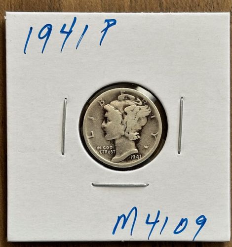 1941 P Mercury Dime. Nice Coin in Very Good 20 condition. M 4109