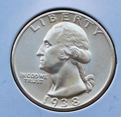 1938 S Washington Quarter  BU  #29