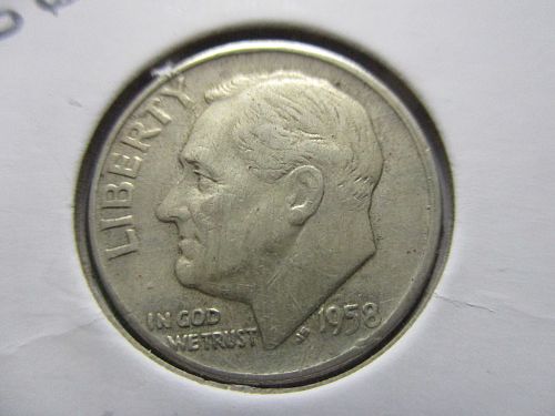 1958-D  Roosevelt Dime.  Item: 10 R58D-07.