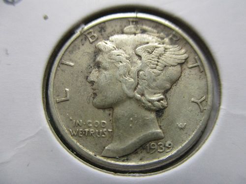 1939  Mercury Dime.  Item: 10 M39-29.