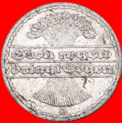 Ⰺ WHEAT SHEAF (1919-1922): GERMANY ★ 50 PFENNIGS 1920A PRUSSIA!