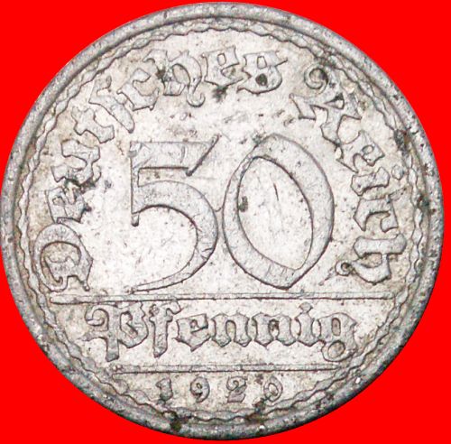 Ⰺ WHEAT SHEAF (1919-1922): GERMANY ★ 50 PFENNIGS 1920A PRUSSIA!