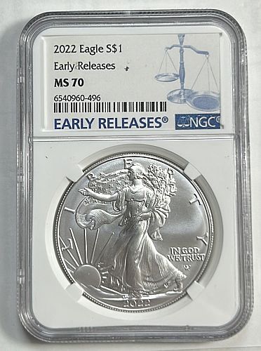 2022 W American Silver Eagle Bullion Coins : Bullion (No Mint Mark) S-4