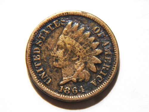 1864 Copper Nickel Indian Head Cent