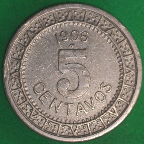 1906 Mexico 5 Centavos XF