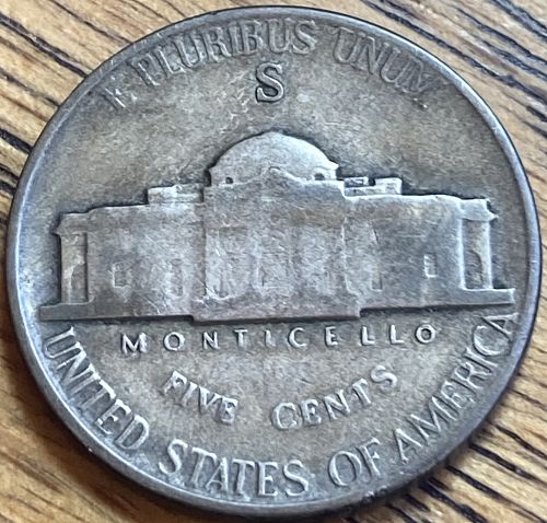 1945S Jefferson nickel in VERY FINE condition