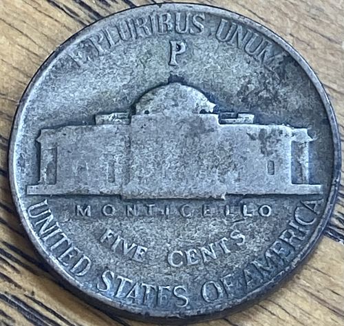 1942P silver Jefferson war nickel in VERY GOOD  condition