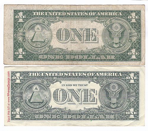 Dollar Silver Certificate 1935-C + "Tracking Project" Dollar Note.