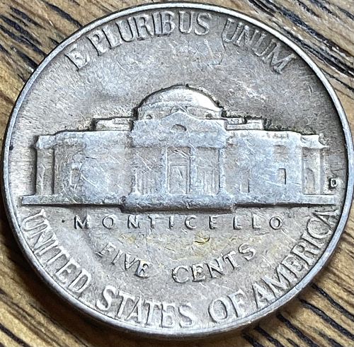 1948D Jefferson nickels in VERY FINE condition