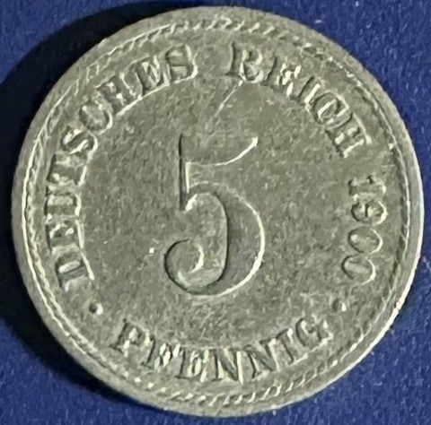 Germany - Empire - 1900 A (Berlin mint) - 5 Pfennig [#5]