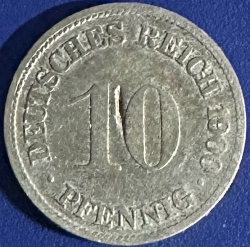 Germany - Empire - 1900 F (Stuttgart mint) - 10 Pfennig [#2] (5,933,000 minted)