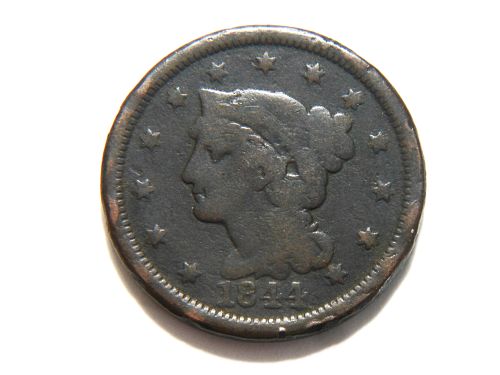 1844 Braided Hair Liberty Head Large Cent