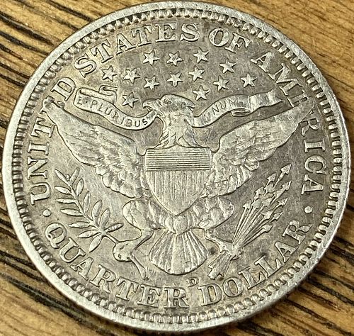 1908D barber quarter dollar in EXTREMELY FINE condition