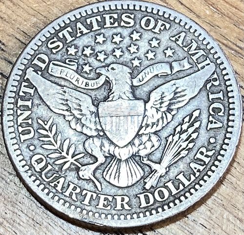 1914 barber quarter dollar in VERY FINE condition