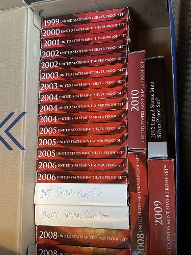 2002 S SILVER US MINT PROOF SET  ---  TEN GEM BU PROOFS  - $1.85 F.V. SILVER