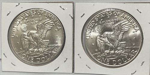 1974 P and D Eisenhower dollars from mint set