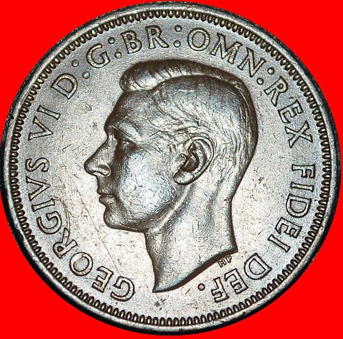 Ⰺ SHIP WITHOUT INDIA: GREAT BRITAIN ★ HALF PENNY 1949 GEORGE VI (1937‑1952)!
