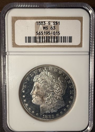 1883-S Morgan Silver Dollar, MS63 NGC. (14370)