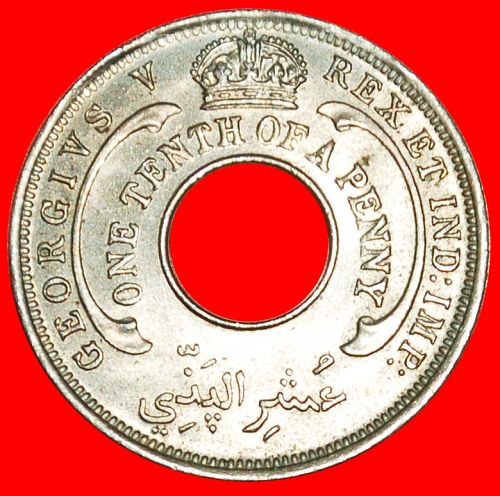 Ⰺ GREAT BRITAIN: BRITISH WEST AFRICA ★ 1/10 PENNY 1928! UNC! GEORGE V (1911-1936)