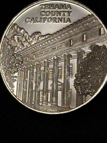 2006 150 YR ANNIV.TEHAMA COUNTY CALIFORNIA ONE TROY OUNCE SILVER ROUND  .999 FINE