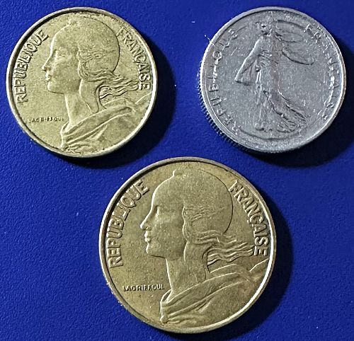 France - 1967 - 1/2 Franc, 20 and 10 Centimes [#2]