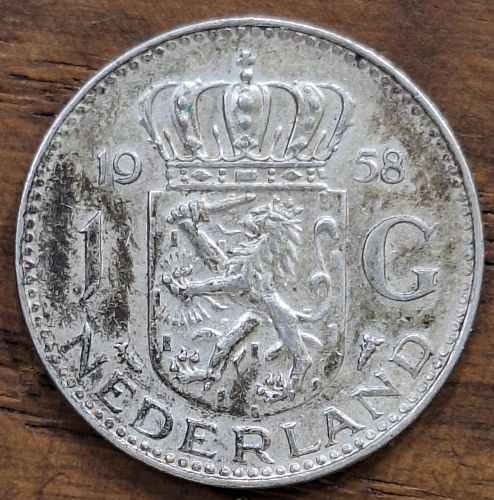 1958 Netherlands 1 Silver Gulden