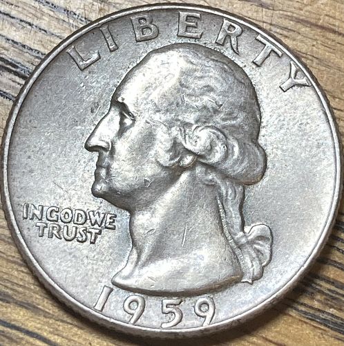 1959D Washington quarter In ALMOST UNCIRCULATED condition