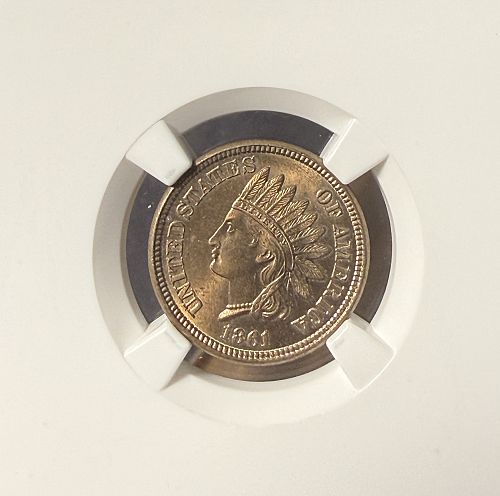 1861 Indian Head Cent, MS65 NGC, (15278)