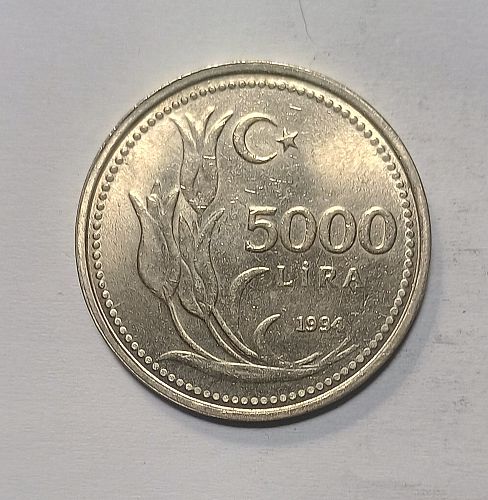 1994 Turkey 5000 Lira BU+ KM-1025