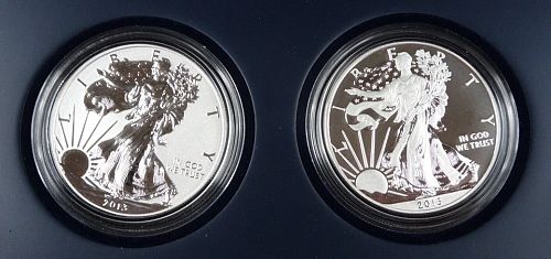 2013-W American Silver Eagle West Point 2 Coin Set Enhanced Reverse Proof