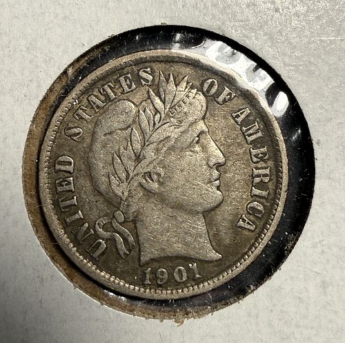 1901-S Barber Dime, XF, (15651)