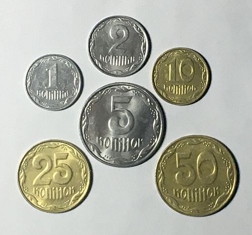 Lot 6 Coin Ukraine 1 Kopiika 2 Kopiikas 5 10 25 50 Kopiiok 2003 2007 2009 2012