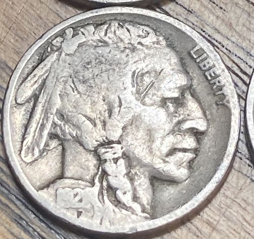 4 early buffalo nickels in VERY GOOD-FINE condition &lsquo;18, &lsquo;19, &lsquo;21 & &lsquo;26