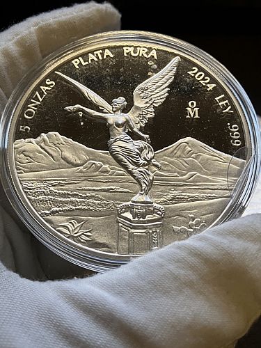 2024 Mexican Libertad 5 oz Silver Proof .999 Onza &ndash; Lot of 6 (30 oz Total)